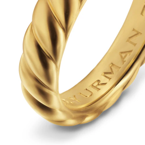 Sculpted Cable Band Ring in 18K Yellow Gold, 5mm, Size 8 - Image 5