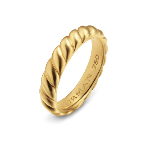 Sculpted Cable Band Ring in 18K Yellow Gold, 5mm, Size 9 - Image 2