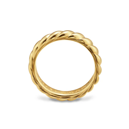 Sculpted Cable Band Ring in 18K Yellow Gold, 5mm, Size 9 - Image 4