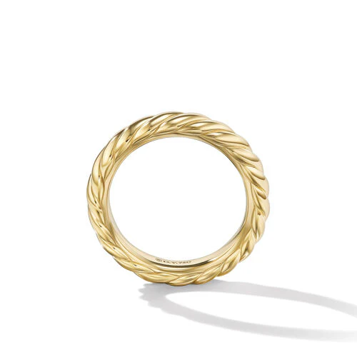 Sculpted Cable Band Ring in 18K Yellow Gold, Size 6 - Image 4