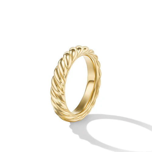 Sculpted Cable Band Ring in 18K Yellow Gold, Size 8 - Image 2