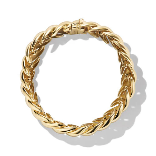 Sculpted Cable Bracelet in 18K Yellow Gold, 14mm - Image 2