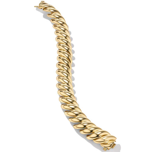 Sculpted Cable Bracelet in 18K Yellow Gold, 14mm - Image 3