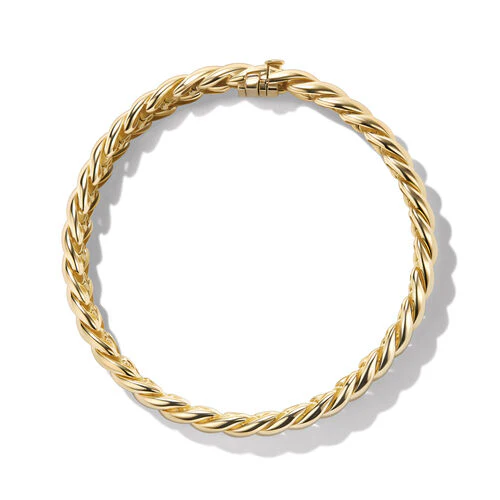 Sculpted Cable Bracelet in 18K Yellow Gold, Size Large - Image 2