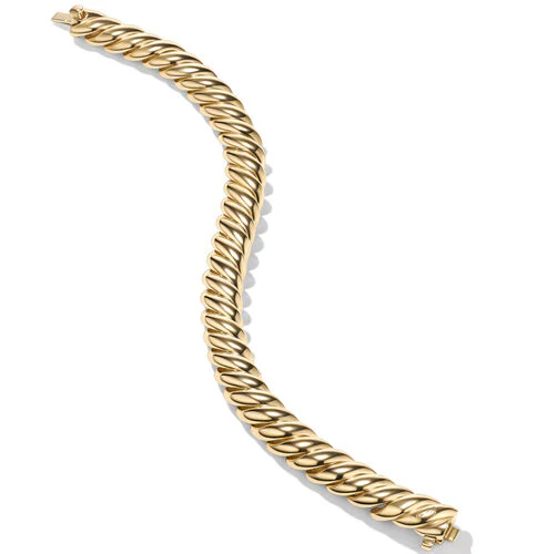 Sculpted Cable Bracelet in 18K Yellow Gold, Size Large - Image 3