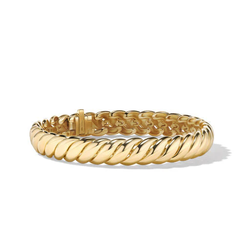 Sculpted Cable Bracelet in 18K Yellow Gold, Size Medium