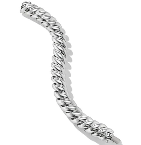 Sculpted Cable Bracelet in Sterling Silver, Size Large - Image 3