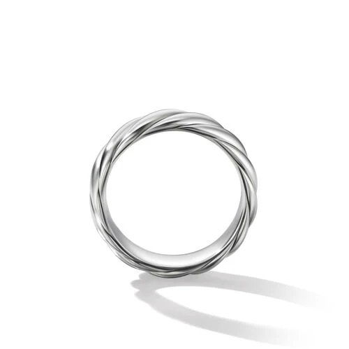 Sculpted Cable Contour Band Ring in Sterling Silver - Image 2