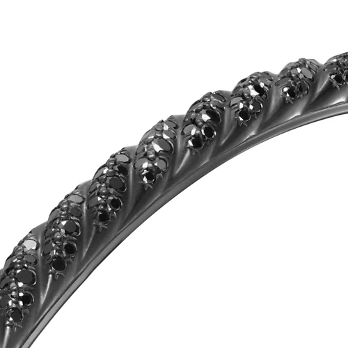 Sculpted Cable Cuff Bracelet in Black Titanium with Black Diamonds, 5.5mm, Size Medium - Image 4