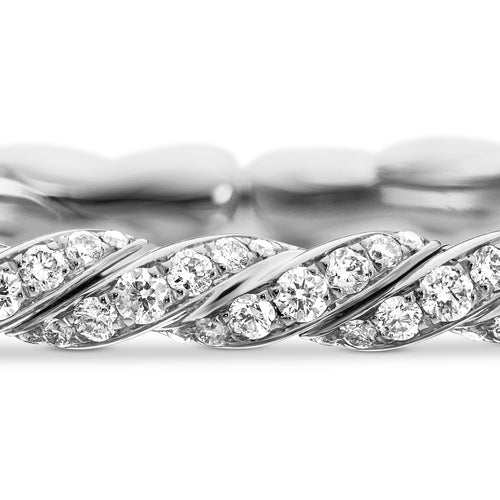 Sculpted Cable Flex Bracelet in 18K White Gold with Diamonds, 3.5mm, Size Small - Image 5