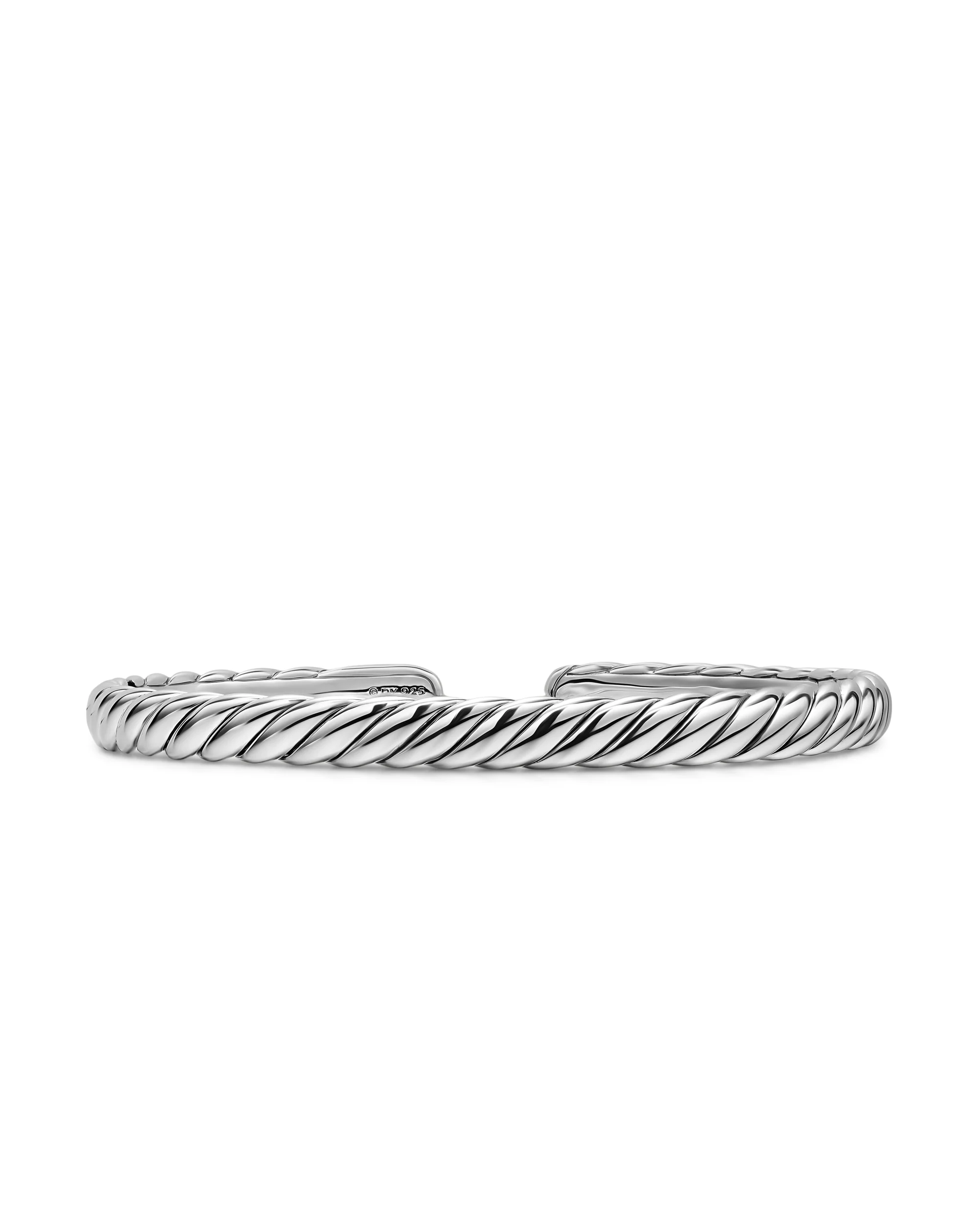 Sculpted Cable Flex Cuff in Sterling Silver, 5mm, Size Medium