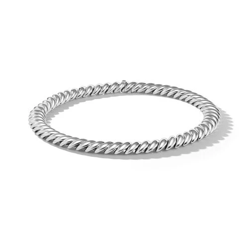 Sculpted Cable Necklace in Sterling Silver, 16" - Image 2