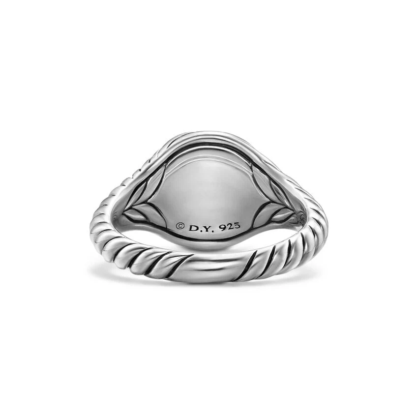 Sculpted Cable Pinky Ring in Sterling Silver, 10mm, Size 4 - Image 3