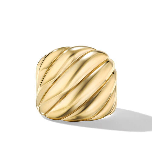 Sculpted Cable Ring in 18K Yellow Gold, Size 8 - Image 3