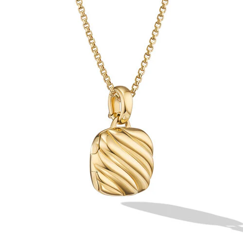 Sculpted Cable Square Locket in 18K Yellow Gold, 22.5mm - Image 2