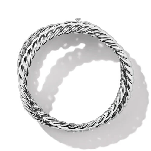 Sculpted Cable Triple Wrap Bracelet in Sterling Silver - Image 2