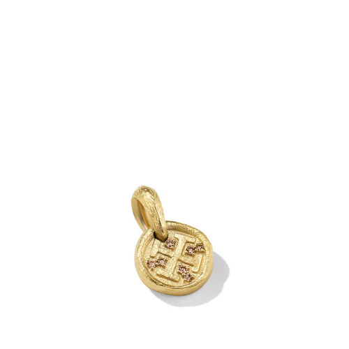 Shipwreck Coin Amulet in 18K Yellow Gold with Cognac Diamonds - Image 2