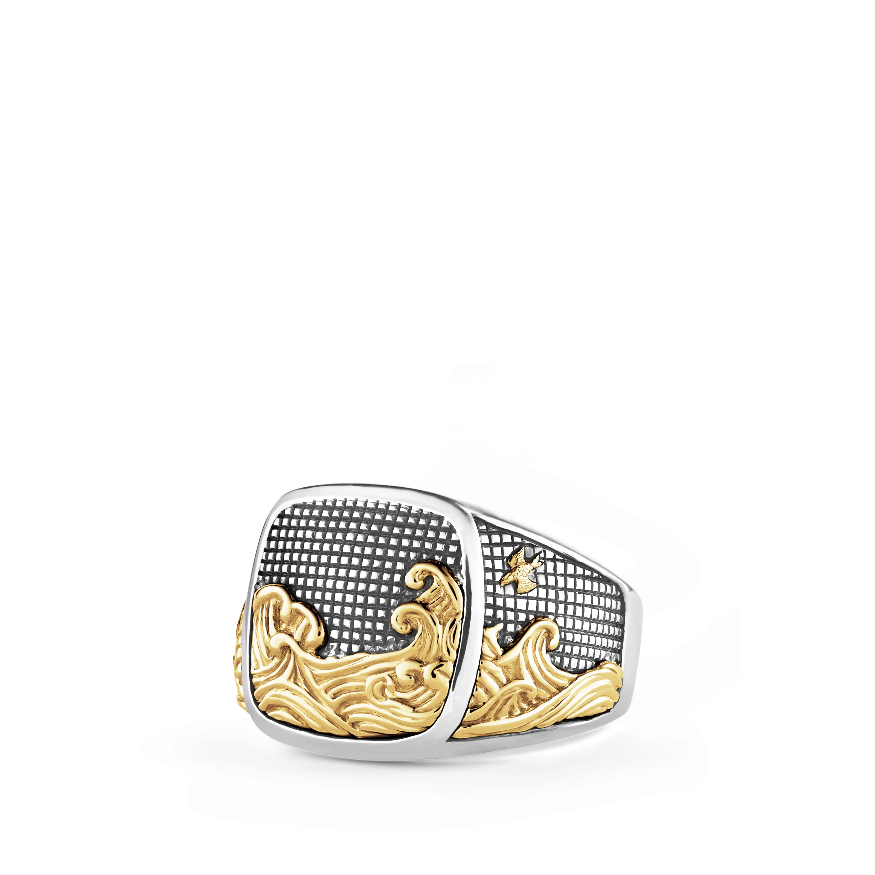 Signet Ring with Gold, Size 9