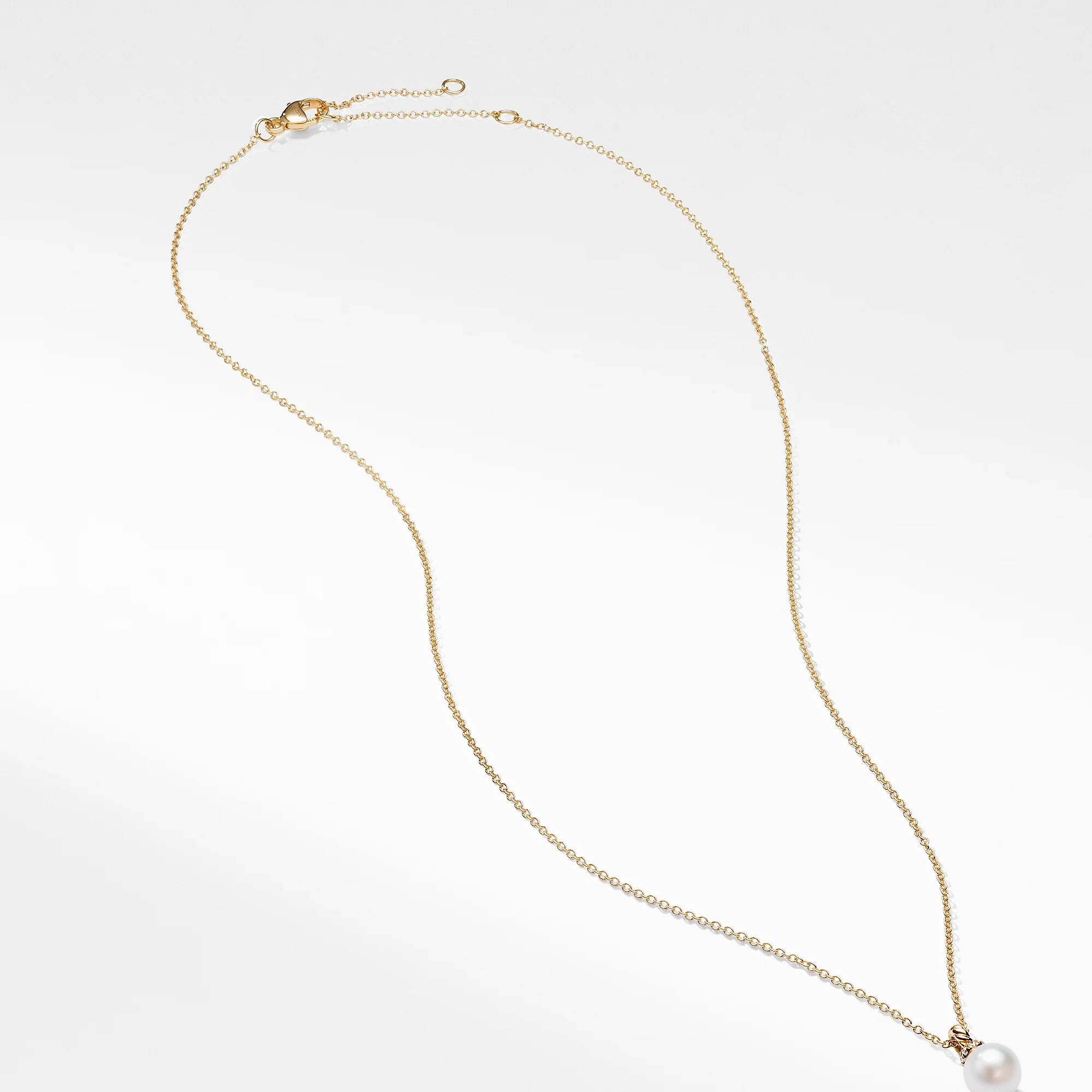 Solari Pendant Necklace with Diamonds and Pearl in 18K Yellow Gold - Image 3