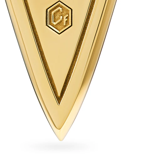 Spearpoint Amulet in 18K Yellow Gold with Forged Carbon, 27mm - Image 5