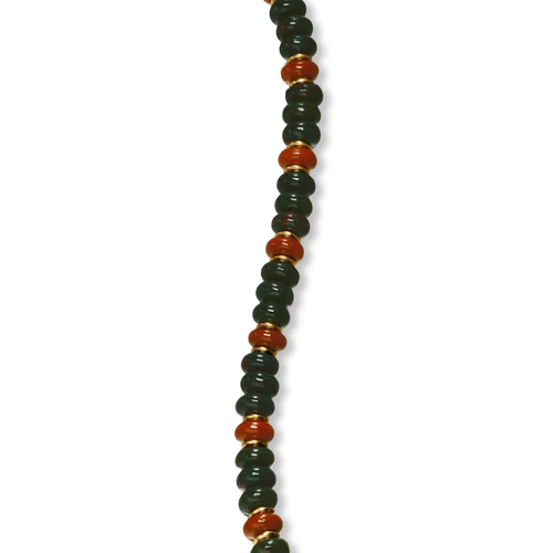 Spiritual Beads Bracelet in 18K Yellow Gold with Bloodstone and Red Jasper, Size Small - Image 5