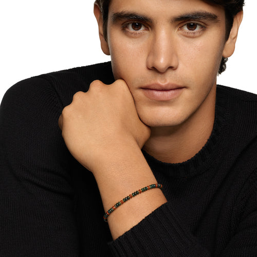 Spiritual Beads Bracelet in 18K Yellow Gold with Bloodstone and Red Jasper, Size Small - Image 6