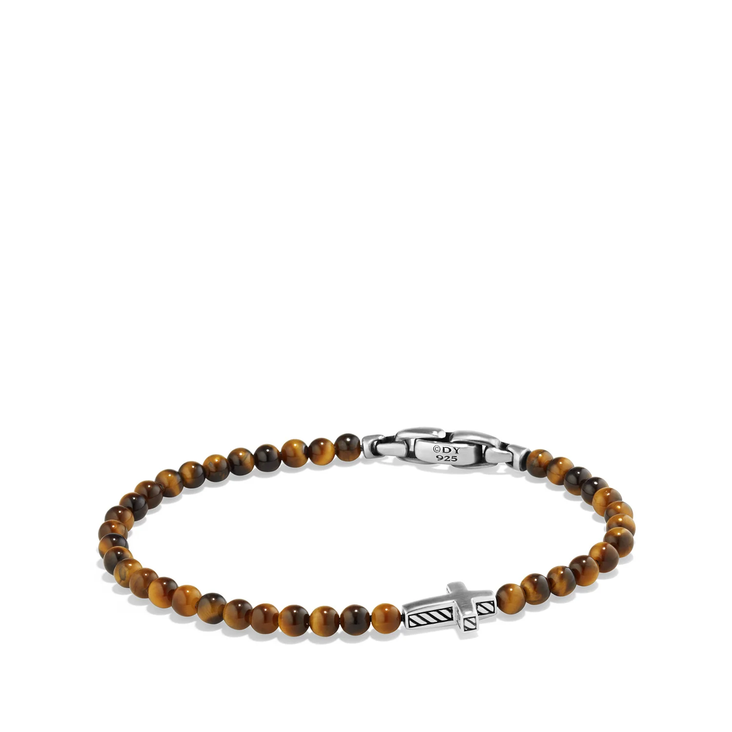 Spiritual Beads Cross Station Bracelet with Tiger's Eye, Size Medium - Image 3