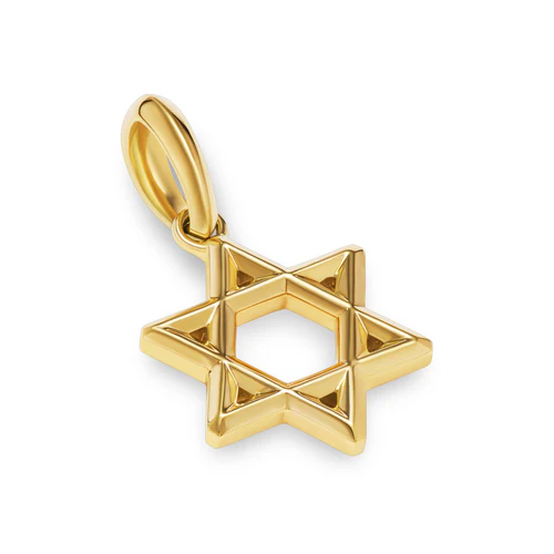 Star of David Pendant in 18K Yellow Gold, 19mm - Image 2