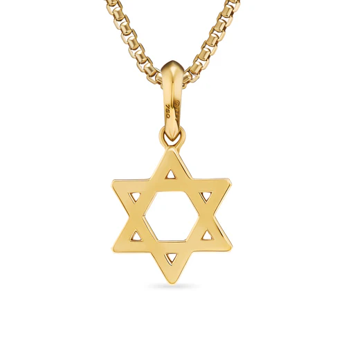 Star of David Pendant in 18K Yellow Gold, 19mm - Image 3