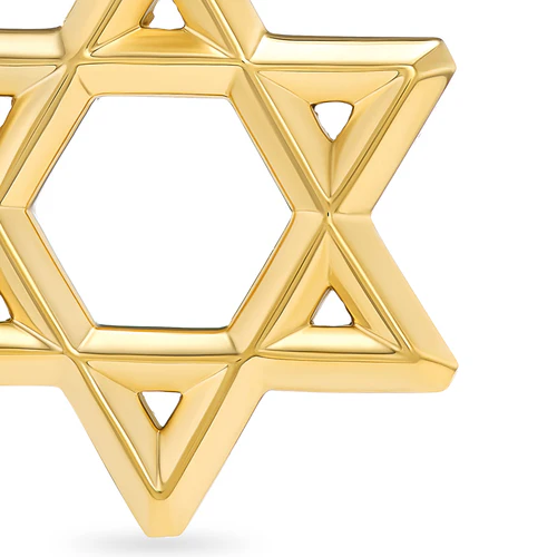 Star of David Pendant in 18K Yellow Gold, 19mm - Image 4