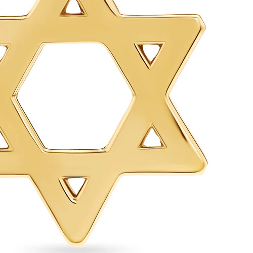Star of David Pendant in 18K Yellow Gold, 19mm - Image 5