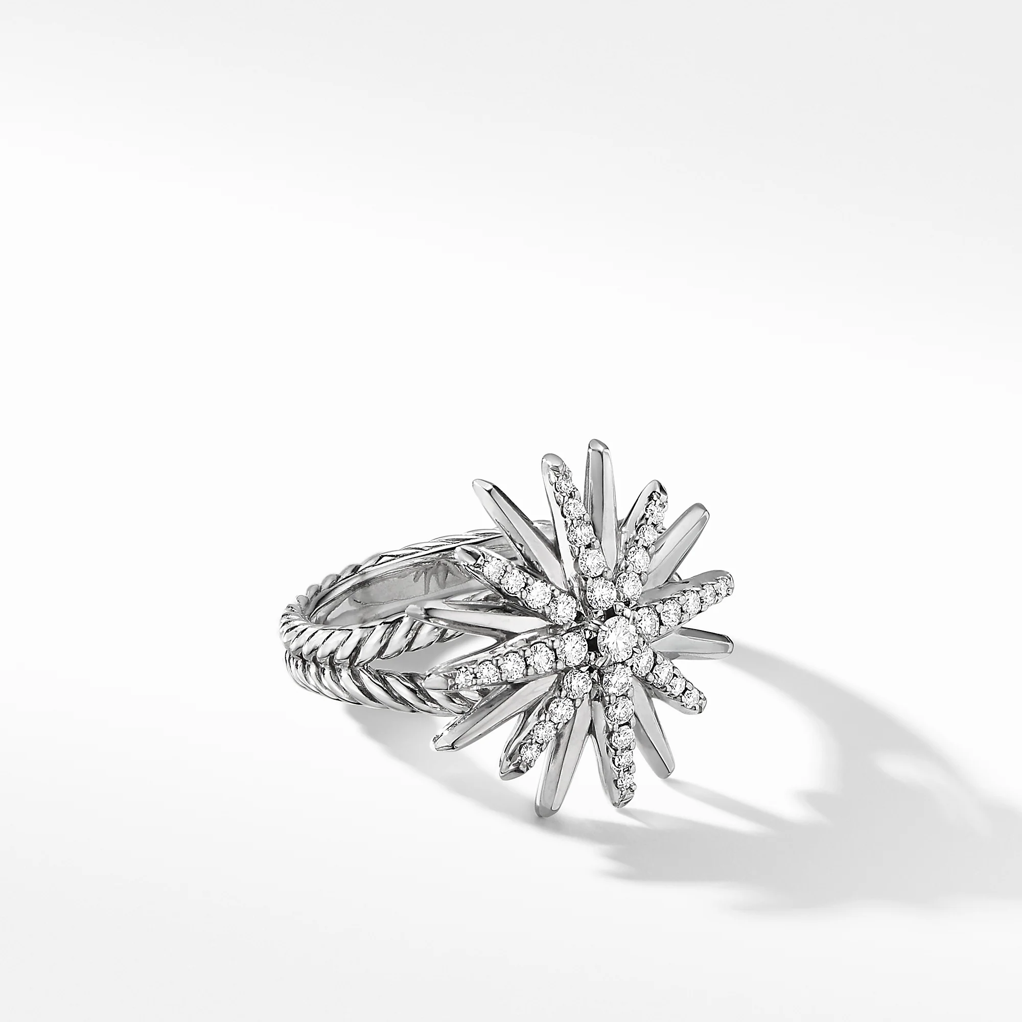 Starburst Ring with Pavé Diamonds, Size 5