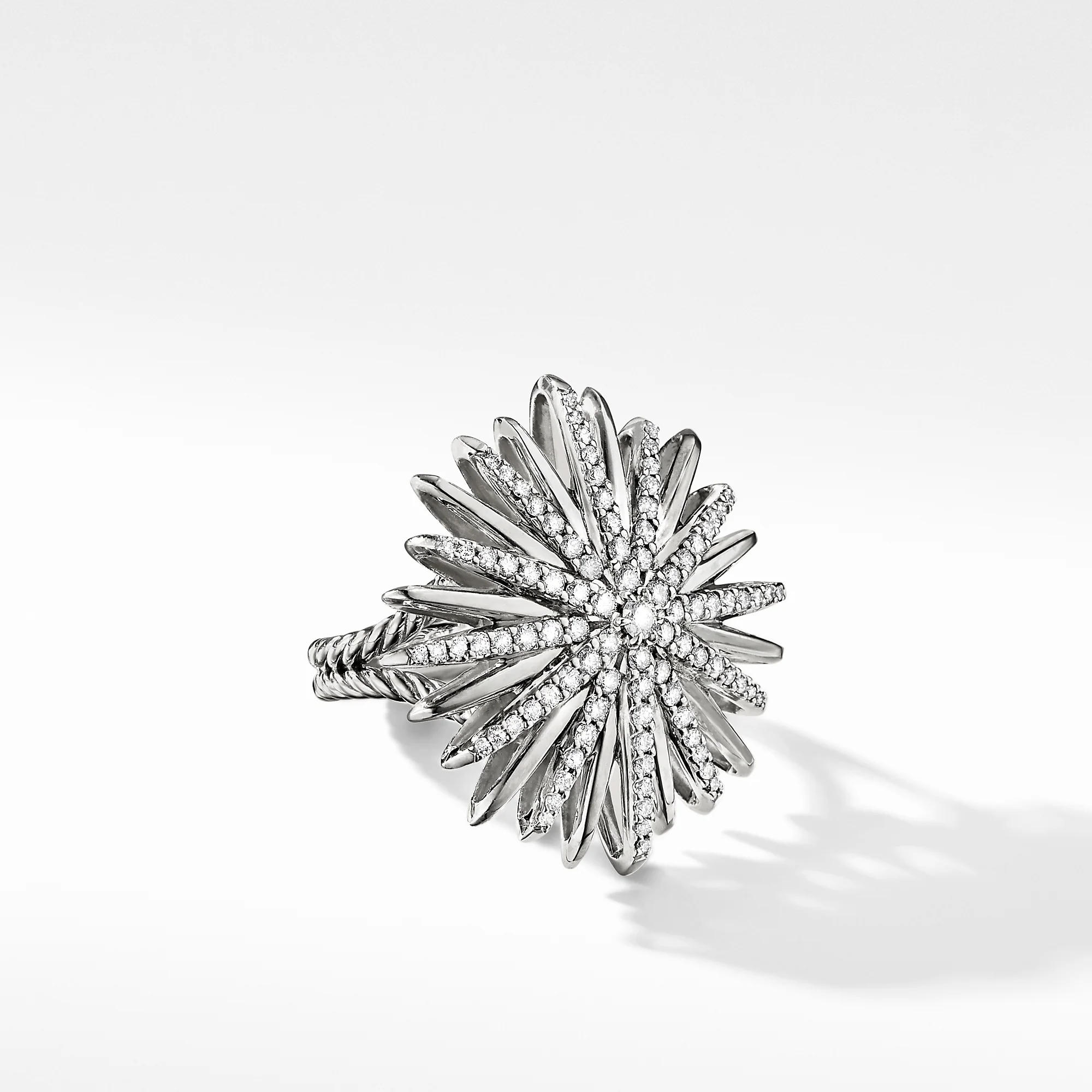 Starburst Ring with Pavé Diamonds, Size 7