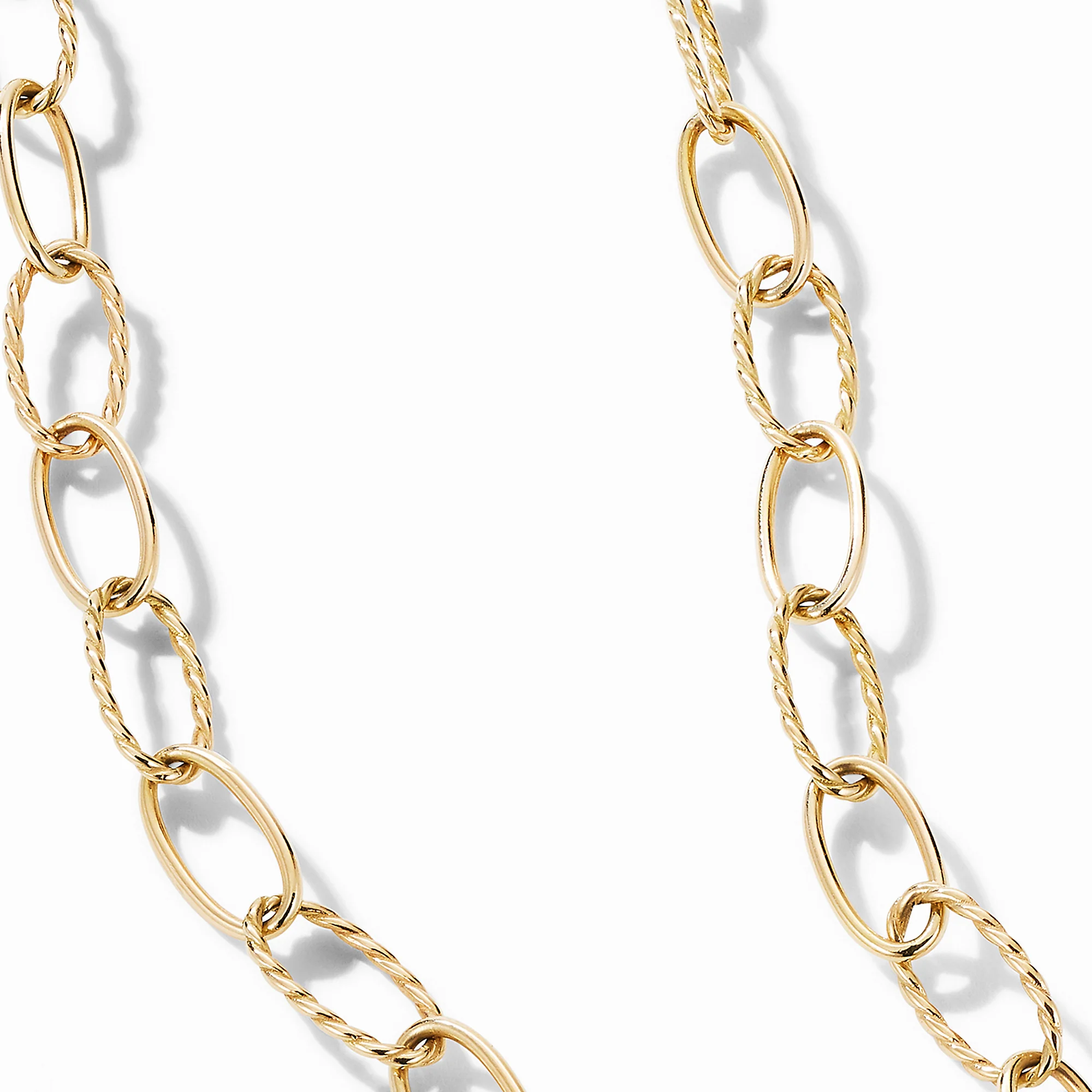 Stax Elongated Oval Link Necklace in 18K Yellow Gold, 18" Length - Image 2