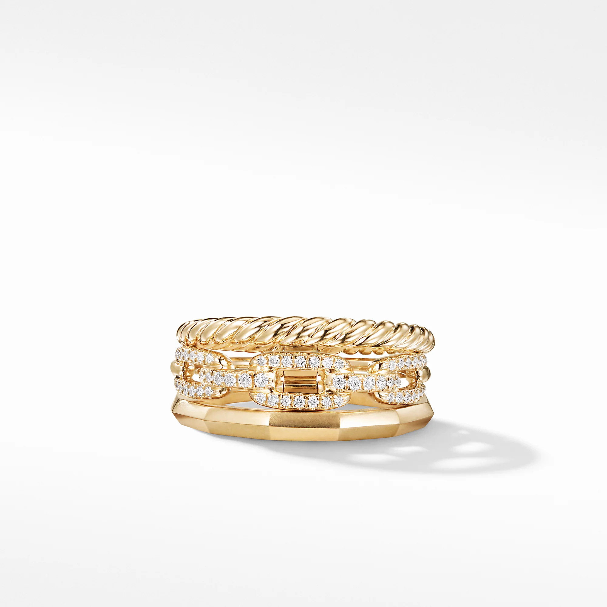 Stax Narrow Ring with Diamonds in 18K Gold, 9.5mm, Size 6 - Image 2