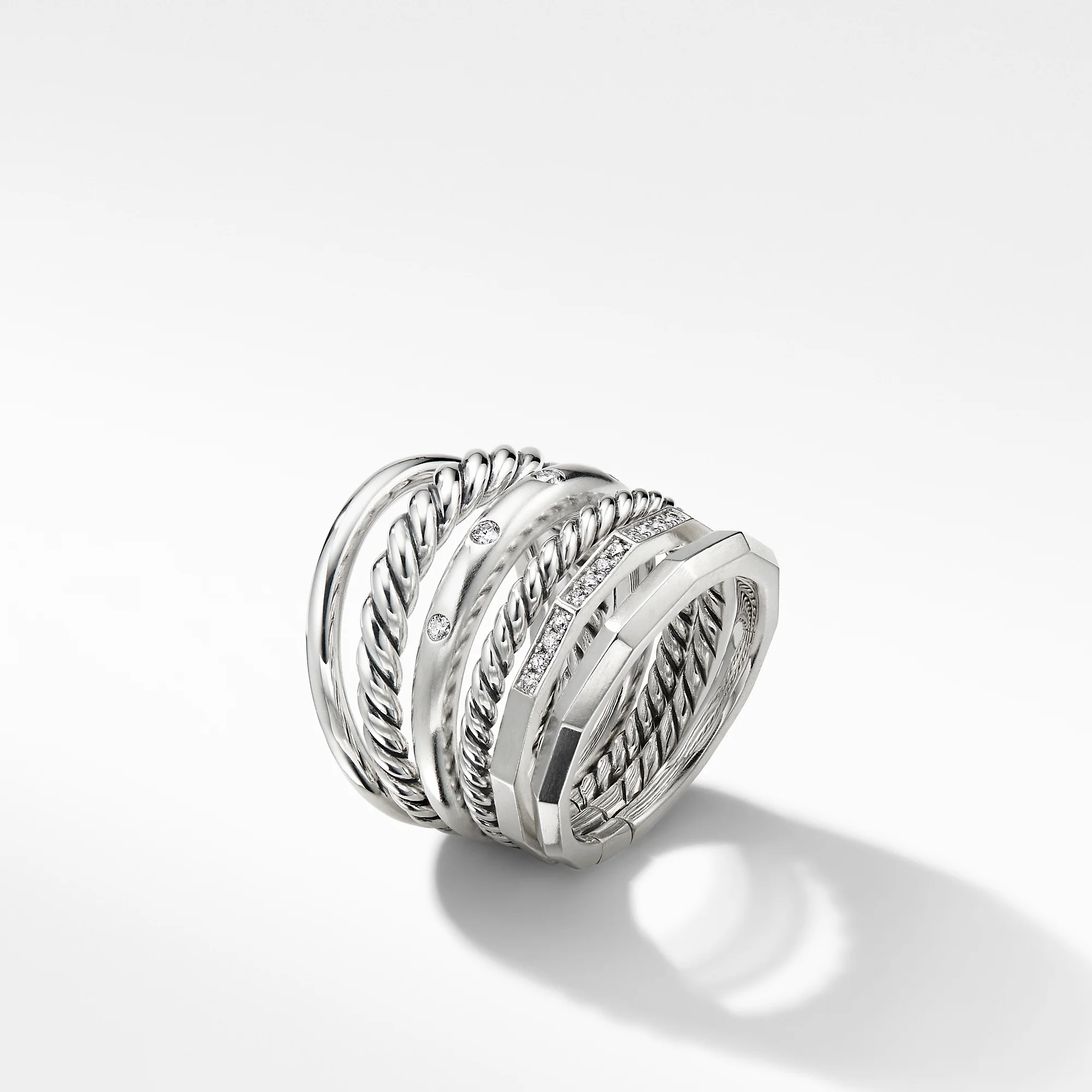 Stax Wide Ring with Diamonds, Size 7 - Image 2