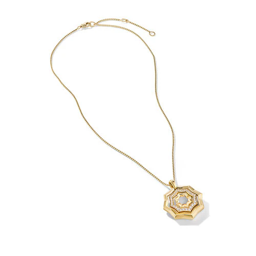 Stax Zig Zag Pendant Necklace in 18K Yellow Gold with Diamonds - Image 2