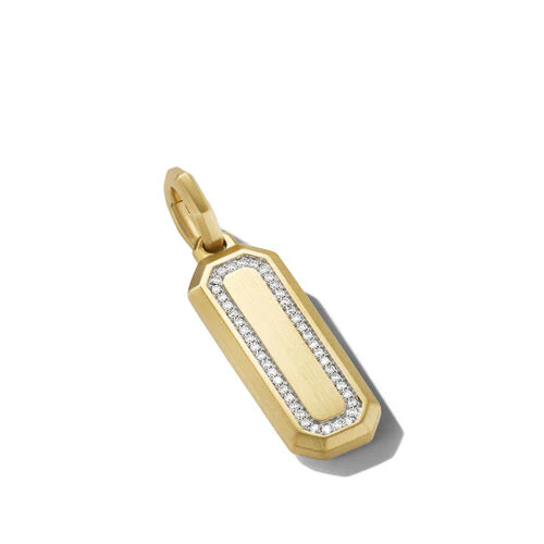 Streamline Amulet in 18K Yellow Gold with Pavé Diamonds - Image 2