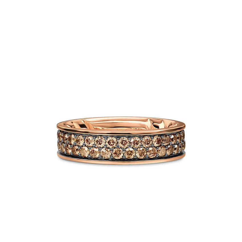 Streamline Band in 18K Rose Gold with Cognac Diamonds, 6.2mm, Size 9