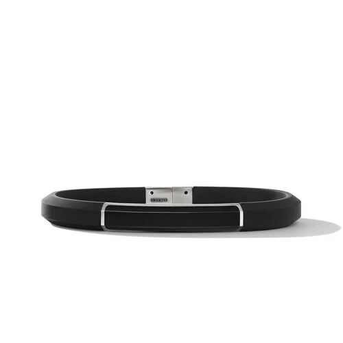 Streamline ID Black Rubber Bracelet with Black Onyx