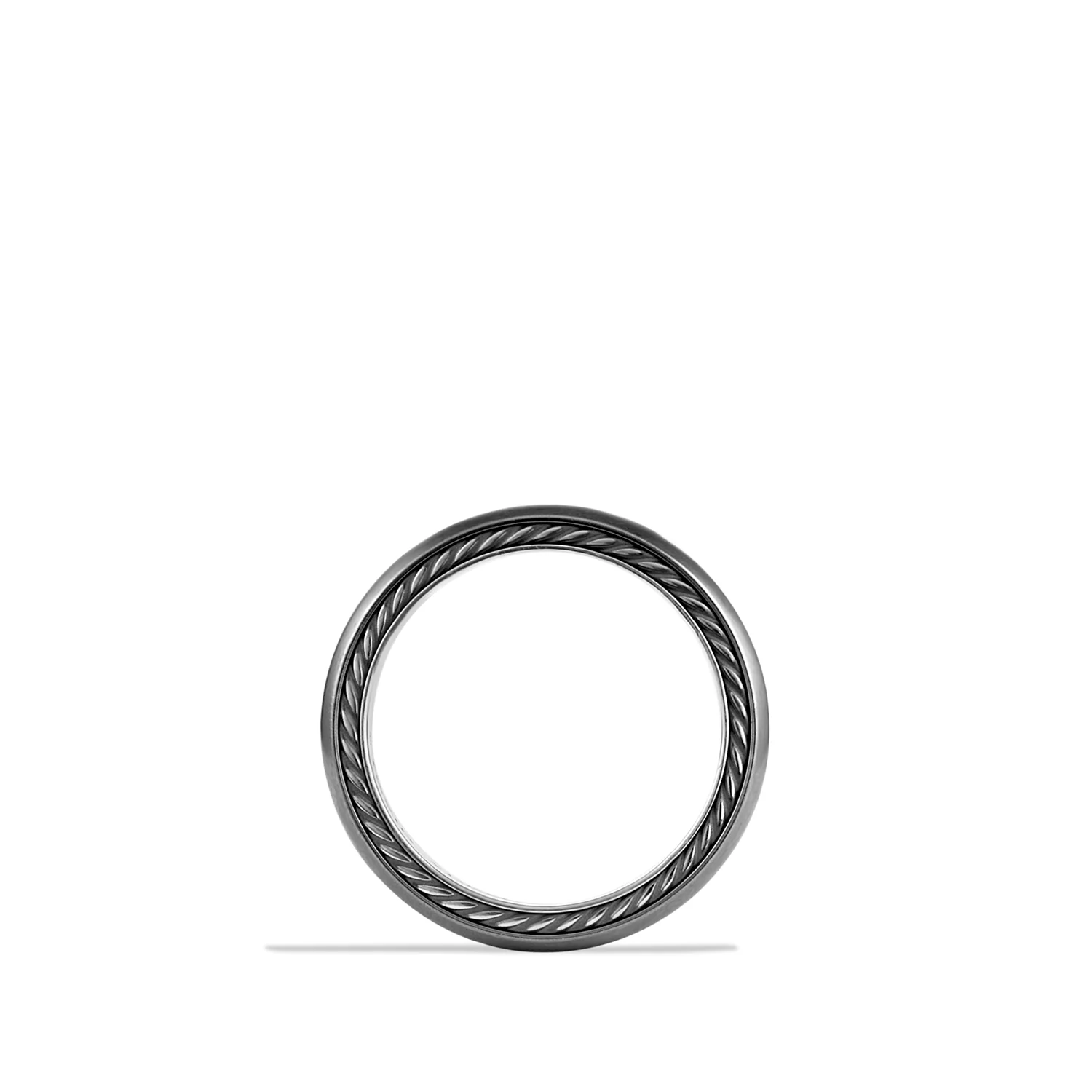 Streamline® Narrow Band Ring with Black Diamonds, Size 7.5 - Image 2