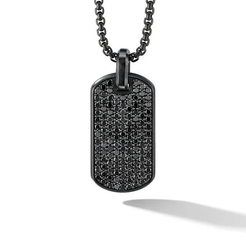 Streamline PavƩ Tag in Black Titanium with Black Diamonds