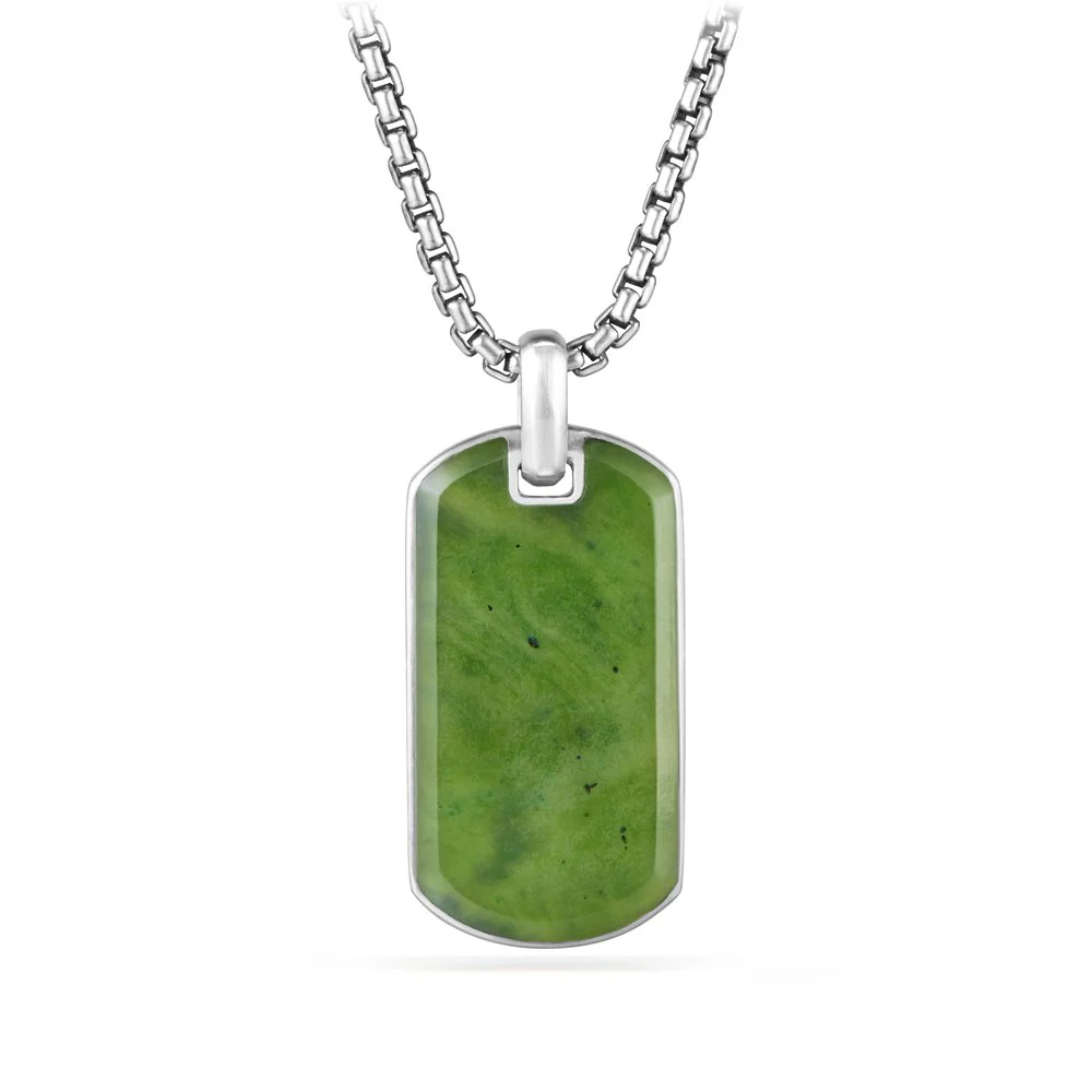 StreamlineĀ® Tag with Nephrite Jade