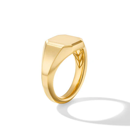 Streamline Signet Ring in 18K Yellow Gold, Size 10 - Image 2