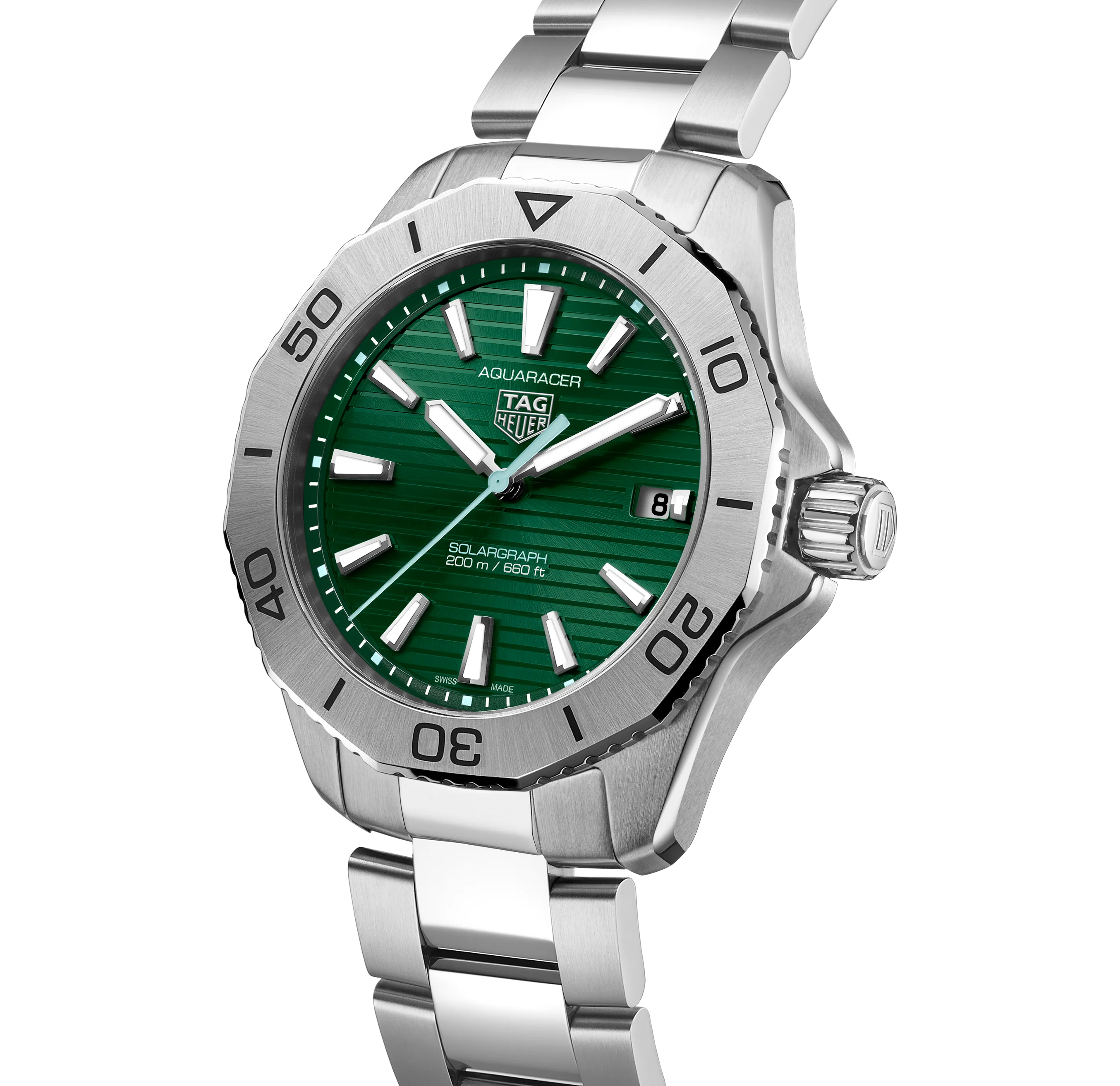 TAG Heuer Aquaracer Professional 200 Solargraph Watch with Green Dial - Image 2