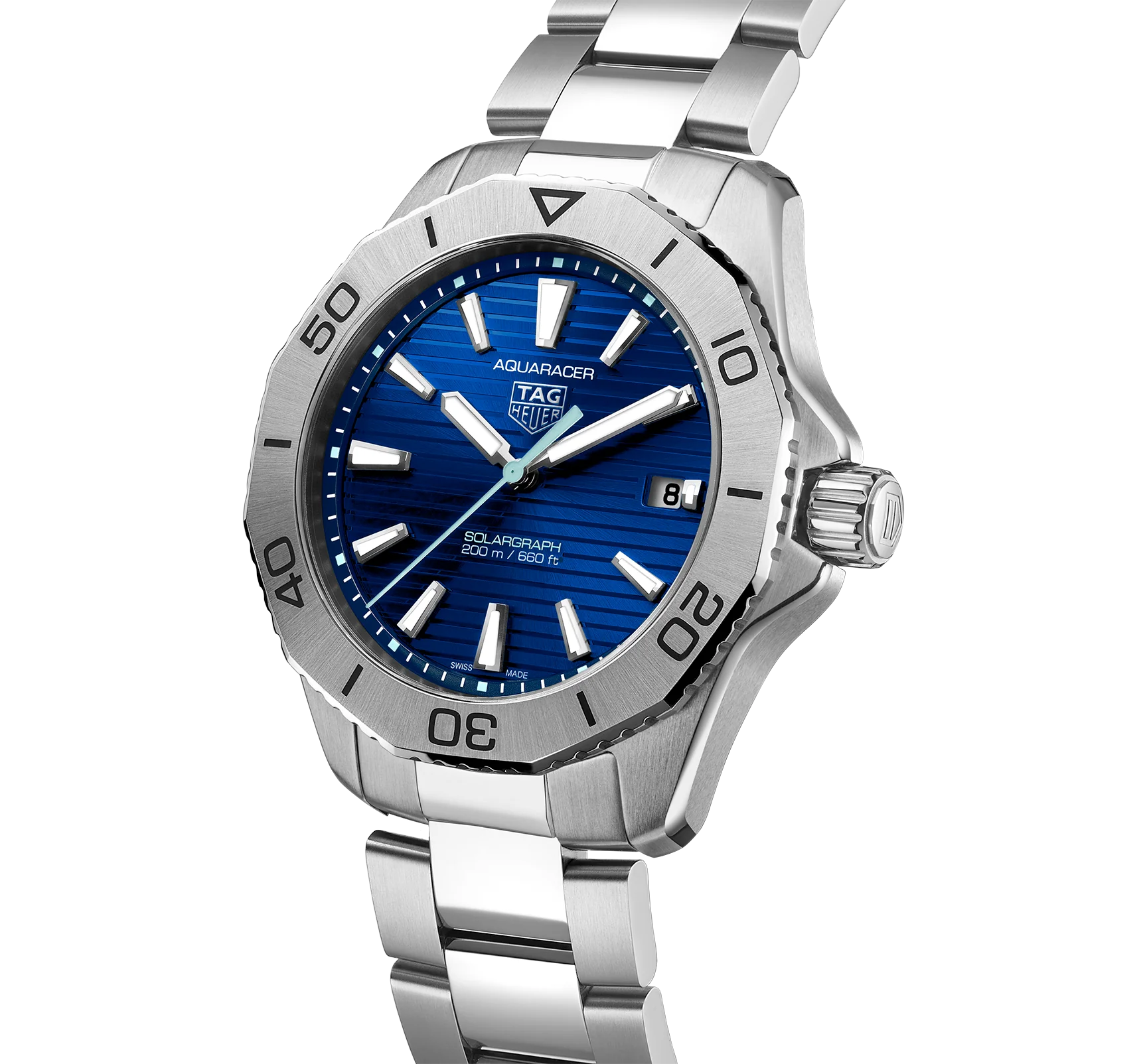 TAG Heuer Aquaracer Professional 200 Solargraph Watch with a Blue Dial - Image 3