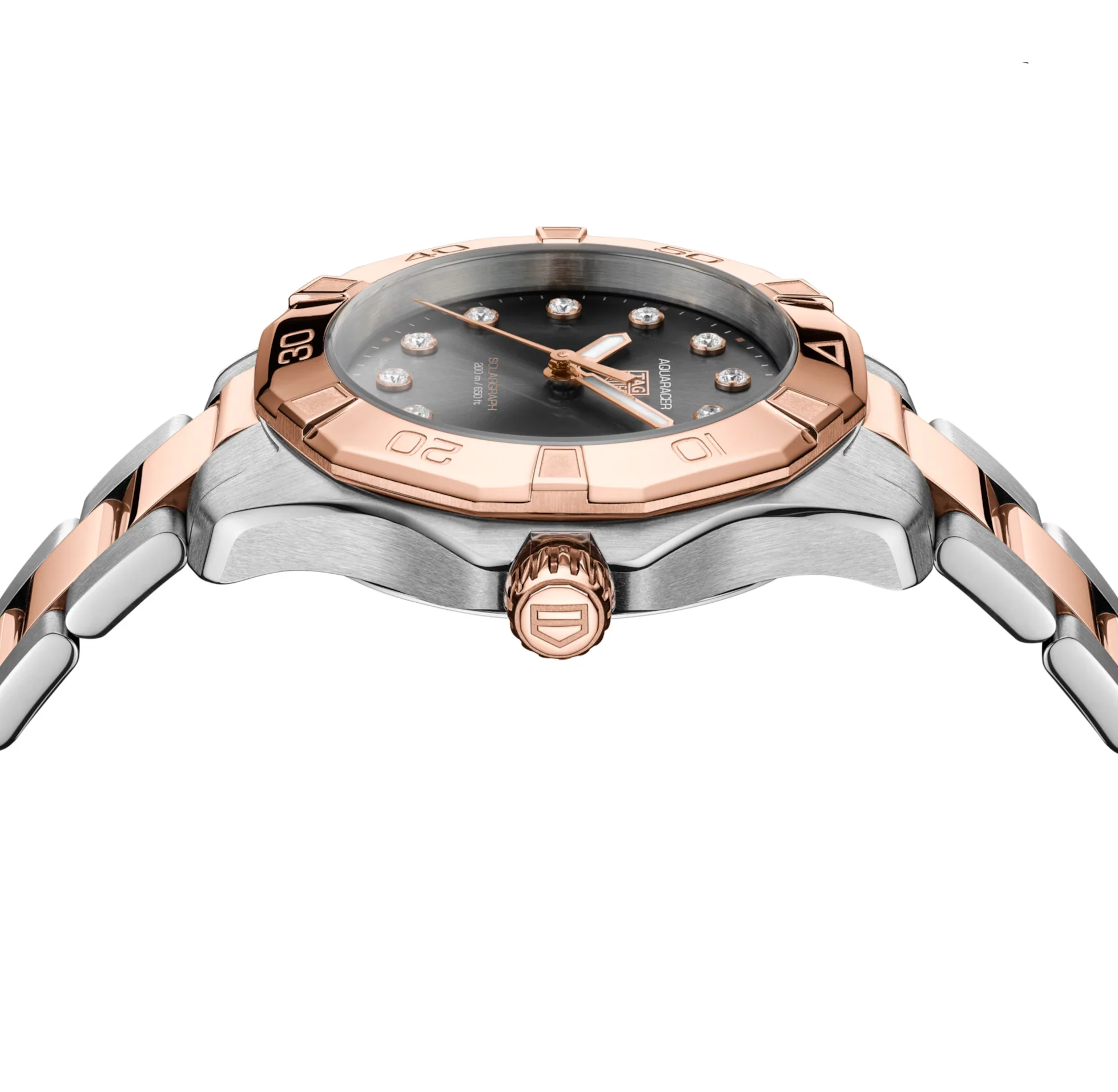 TAG Heuer Aquaracer Professional 200 Solargraph Watch with Diamond Dial - Image 3