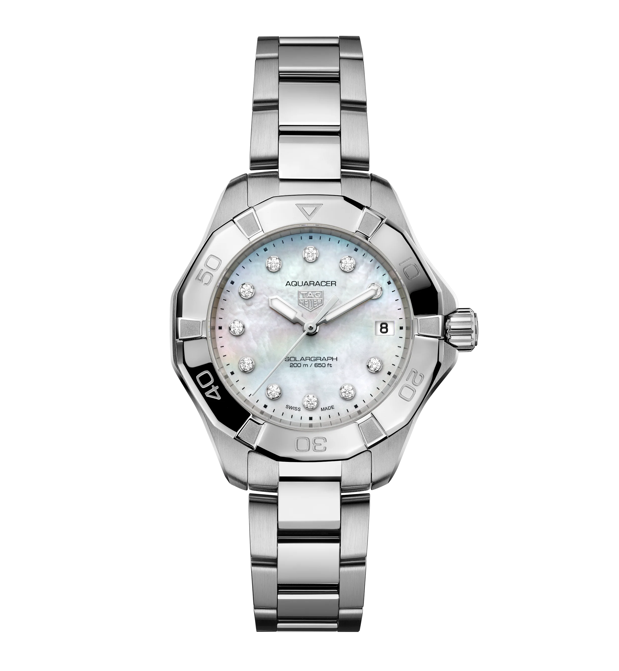 TAG Heuer Aquaracer Professional 200 Solargraph Watch with Diamonds