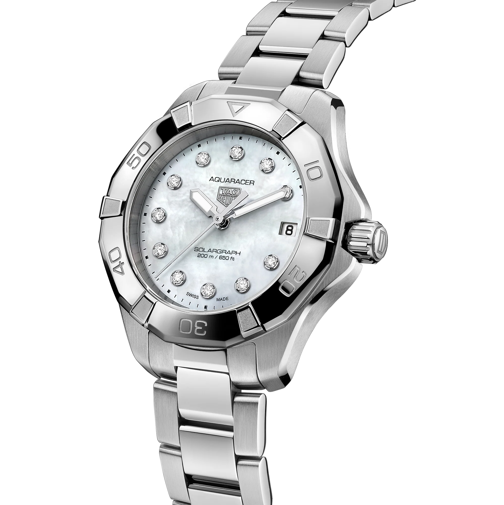 TAG Heuer Aquaracer Professional 200 Solargraph Watch with Diamonds - Image 2