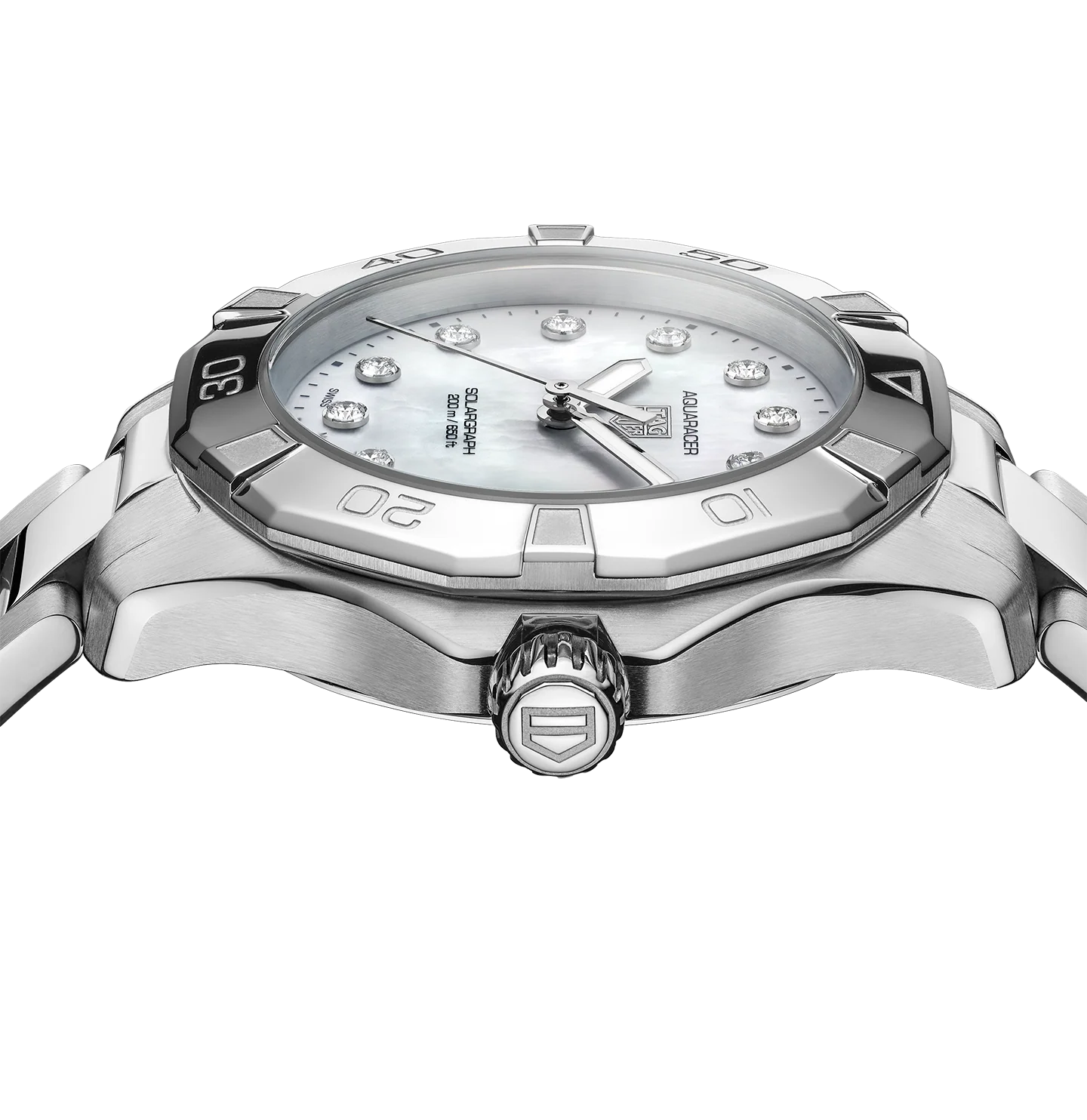TAG Heuer Aquaracer Professional 200 Solargraph Watch with Diamonds - Image 3